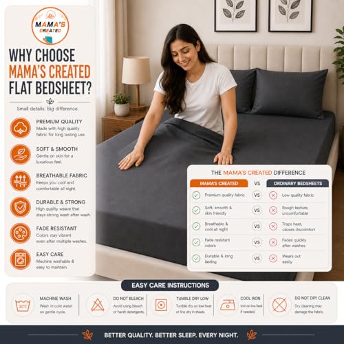 Image of Single Size Bed Sheet - 600 Thread Count Single Flat Sheet Only - Long Staple Egyptian Cotton Top Sheet Wrinkle & Fade Resistant - Dark Gray