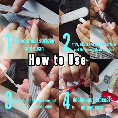Novo Ovo 500 Pcs Hawk Curved Extra Super Extreme Deep Curve Half Cover Short Square Tapered Eagle Claw Shape Natural False Nail Extension Tips Acrylic Nail 10 Sizes Bag Packaging Halloween Art Salon #TOP5