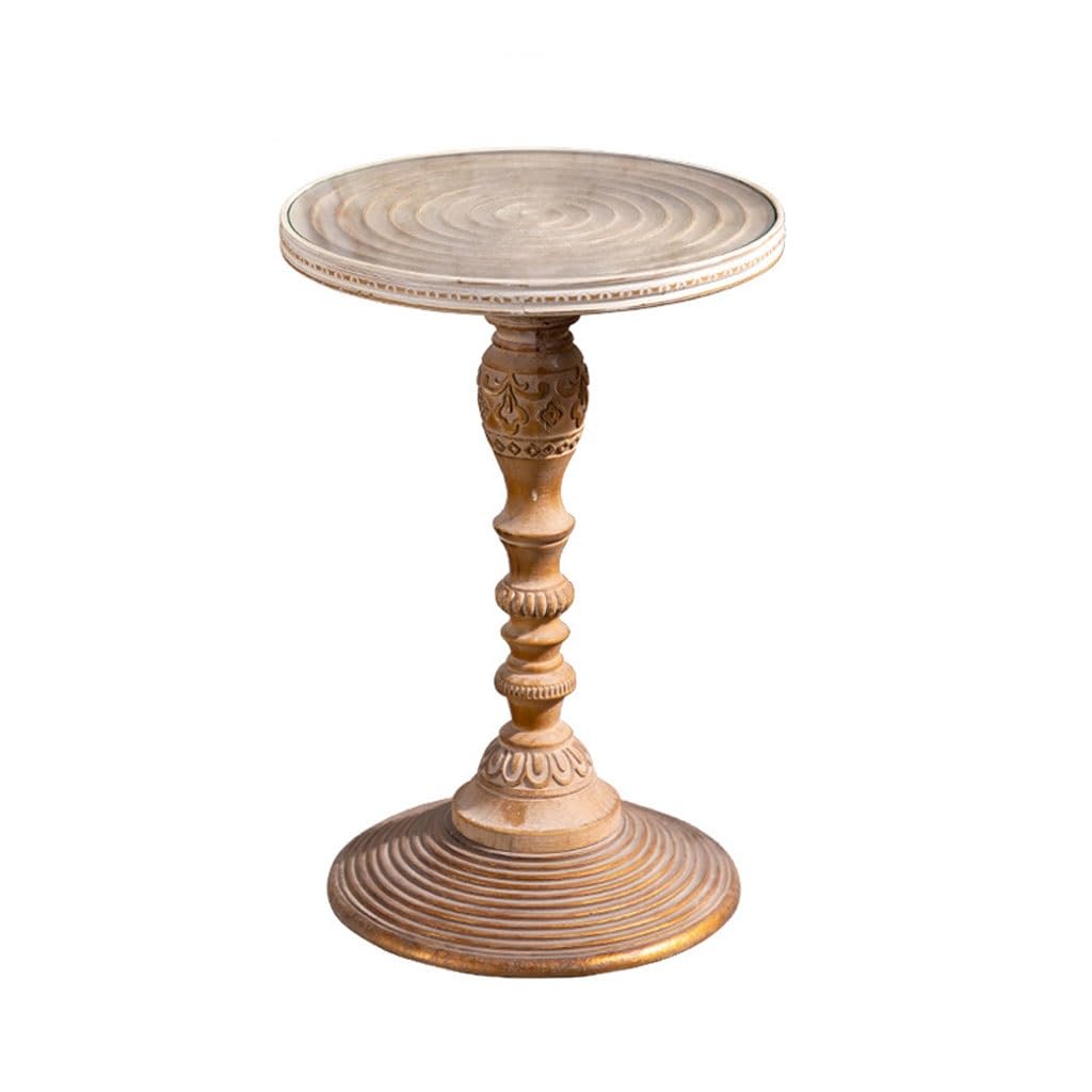 Table basse d'angle table d'appoint ronde en bois massif pour décor de salon moderne