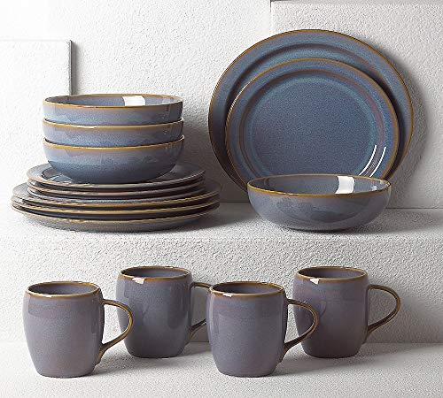 Dansk 880440 Haldan 16pc Dinnerware Set, 25.9 LB, Blue
