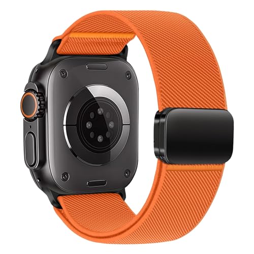 Elástica Correas para Apple Watch Ultra/2 Correa 49mm 46mm 45mm 44mm 42mm 41mm 40mm 38mm Hombre/Mujer,Nylon Deportiva Magnético Banda Ajustable Repuesto Correa para iWatch Series 10 9 8 7 6 5 4 3 SE/2