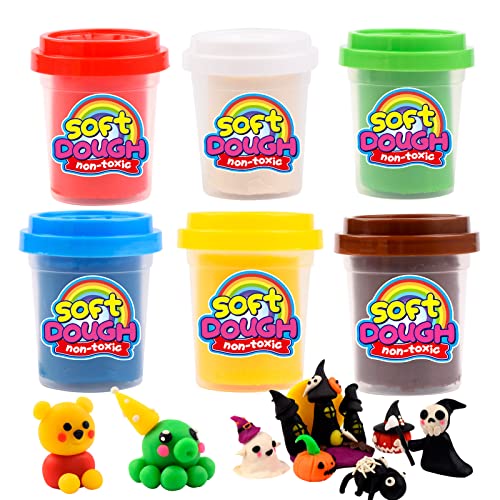 Petyuioyu Paquete de 6 arcilla coloreada Playdough Sets para niños, con 6 Pack Playdough 12 Oz Dough Clay Compuesto de modelado perfumado, Arts and Crafts Toy para niñas niños