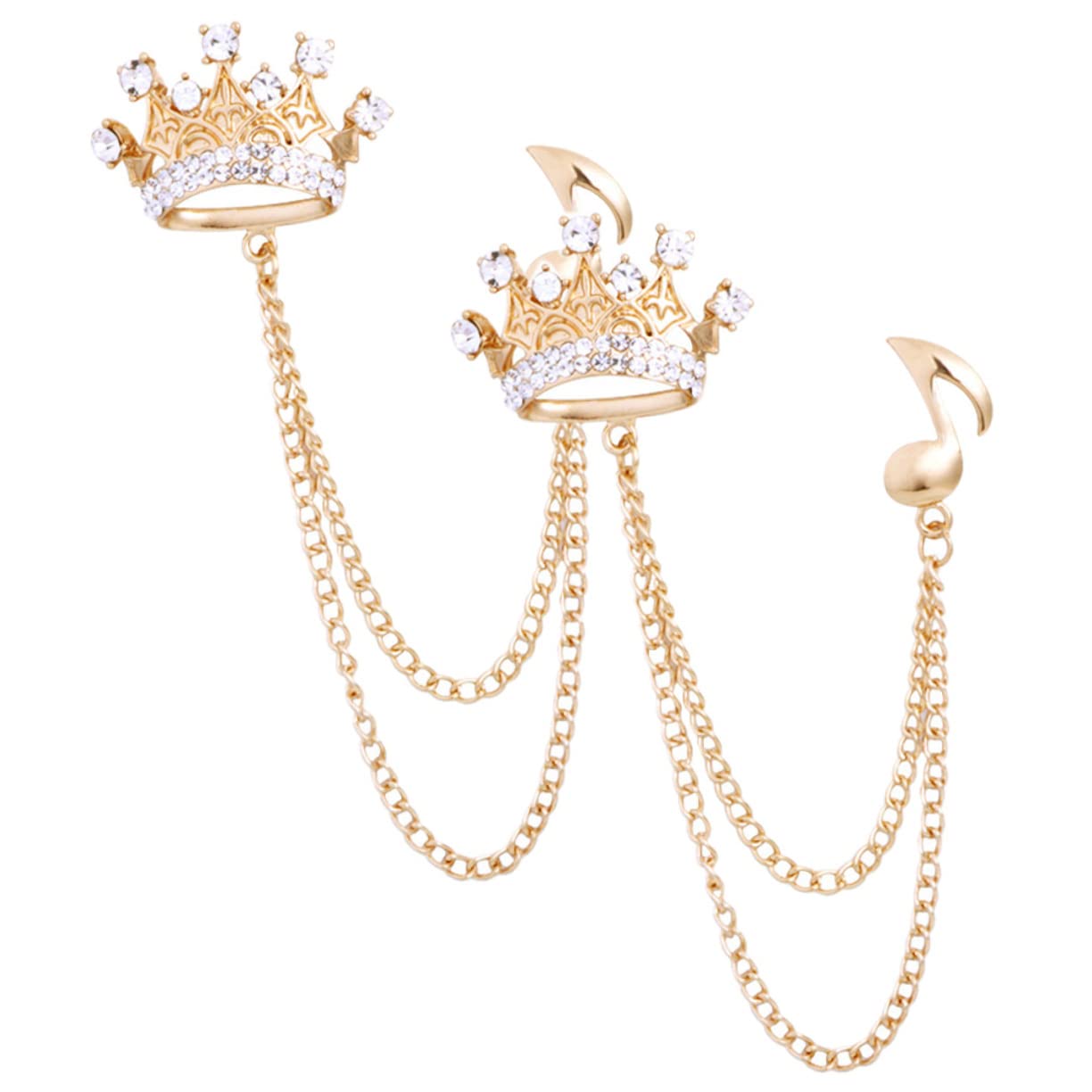 6 Pz spilla catena del collare di strass fermacravatta uomo elegant light arredamento accessori per uomo spille di note musicali abito corpetto emblema del partito Nota