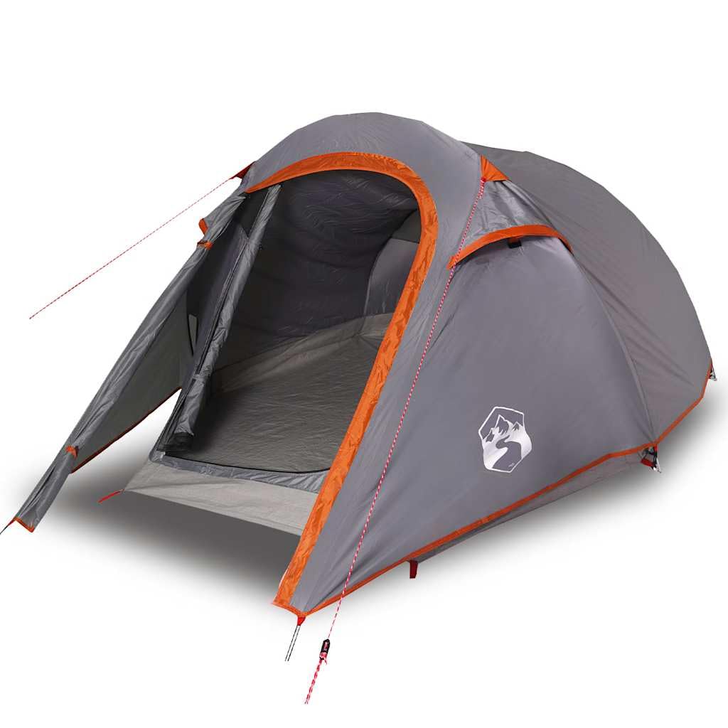 Genérico Tienda de campaña túnel 2 Personas Impermeable Gris y Naranja,Deportes,Actividades al Aire Libre,Camping y Senderismo,Tiendas de campaña-94606