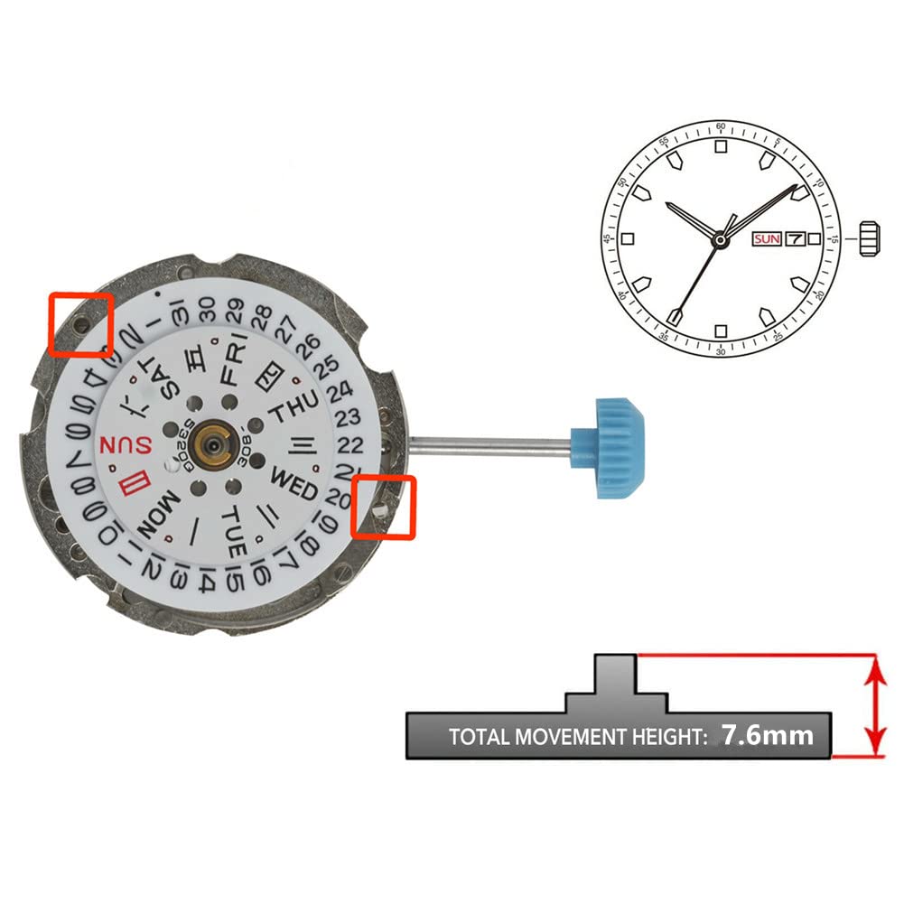 MOUDOAUER Automatico 19.80MM 21 Gioielli Correzione Rapida Data Orologio Movimento Sostituzione Pezzo di Ricambio Accessori Per Orologi Accessori Per Orologi