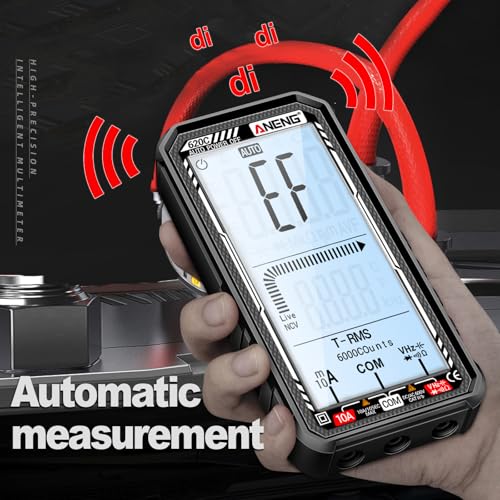 Image of Digital Multimeter Tester, Smart Digital Multimeter 6000 Counts with Auto Ranging Digital Voltmeter Measures Voltage Current Resistance Continuity for Electricians,DIY (620C Black)