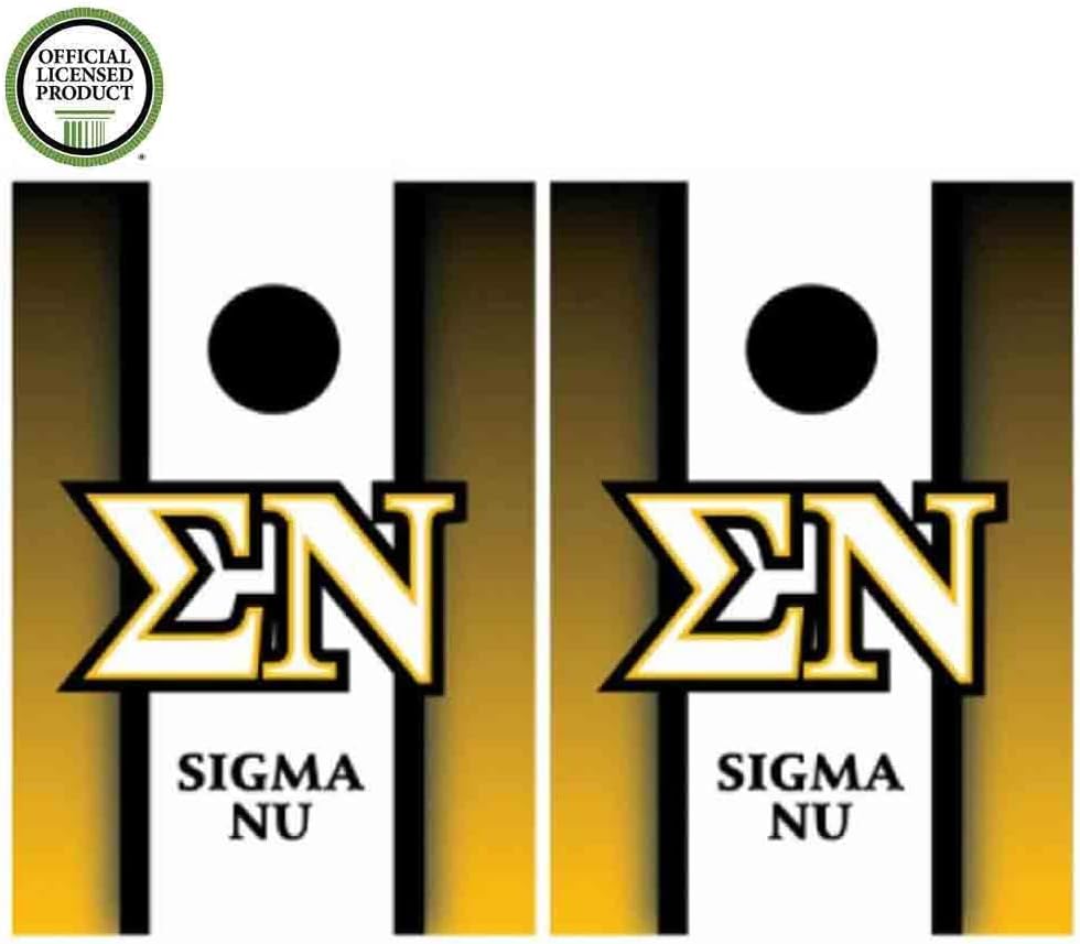 VictoryStore Cornhole Games - Sigma Nu Cornhole Bag Toss Game - Vertical Stripe - 8 Bags Included