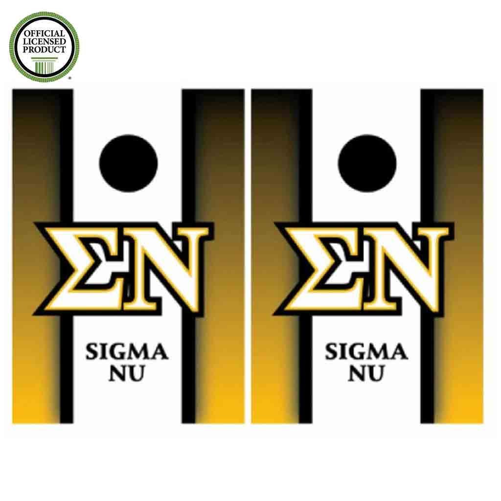 VictoryStore Cornhole Games - Sigma Nu Cornhole Bag Toss Game - Vertical Stripe - 8 Bags Included