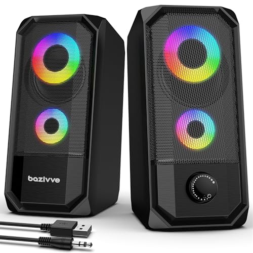 Computer Speakers for Desktop, Hi-Res Stereo Pair with Dual 5W