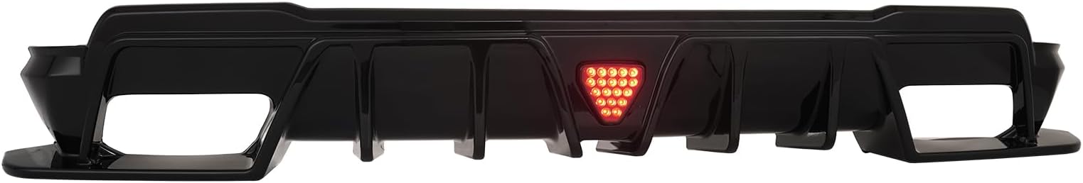 Rear Bumper Diffuser Lip Compatible with 2023-2025 Honda CR-V w/LED Light IKON Style Gloss Black PP 3PCS
