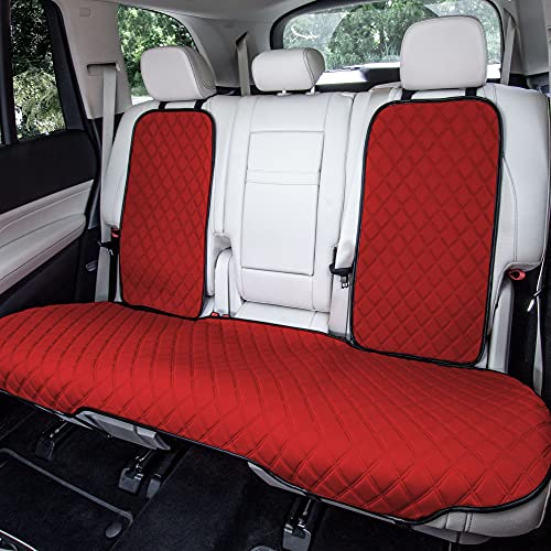 FH Group Car Seat Cushion Rear Set Red Neosupreme Automotive Seat Cushions - Universal Fit, Rear Car Seat Cushion, Car Seat Cushions With Non-slip Silicone Backing for SUV, Sedan, Van
