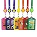 JINL 7 Pcs Ertical Style Assorted Color Faux Leather Business Id Credit Card Badge Holder Clear Pouch Case +7 Pcs Retractable Smile Face Badge Reels with Nylon String