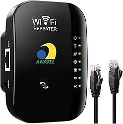 Repetidor Roteador de Sinal Wifi Turbo Aumenta o Alcance de Sinal até 300 Metros Casa/Empresa Ideal P/Notebbok/PC/Câmera Wifi/Babá Eletronica Novo 2025