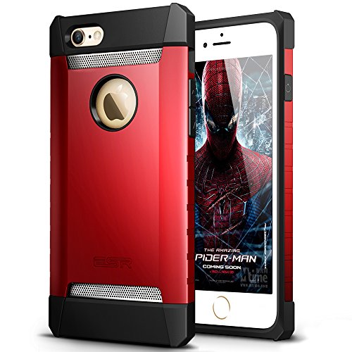 ESR Case for iPhone 6/6s, Three Layer Heavy Duty Shockproof Protective Case [Free Screen Protector] [Metal Design] [Matte Silicone Back + Thickened TPU Bumper] for iPhone 6/6s 4.7