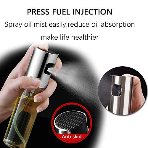 Alinice Olive Oil Sprayer Set, 2 Pack Oil Sprayer Mister For Cook Refillable Oil And Vinegar Dispenser Glass Bottle With Measurements For Bbq Baking Roasting Frying Oil Control Diet 100Ml #TOP5