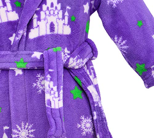 Arctic Paw Kids Girls Children Soft Hooded Bath Cover Up ,White Castle-Purple,M(Ages 4-6) #TOP3