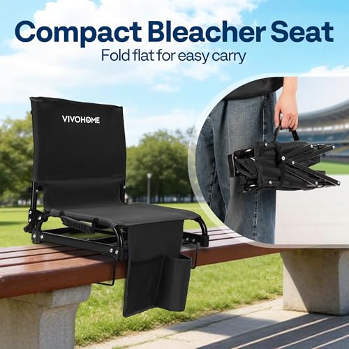 Image of VIVOHOME Ultra-Compact Folding Stadium Seats with Back Support