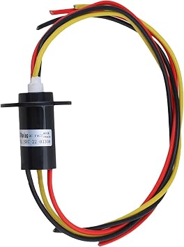 Electrical Slip Ring | 3 Circuits | 240V | 30A Per Circuit | Compact Capsule Type Conductive Slip Ring for Robotic, Camera, Test Equipment (240V | 30A | 3 Circuits | 22MM BORE)