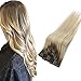 Produktbild Easyouth Clip Haar Verlängerung Balayage Hair Color 20 Zoll 100g 7Pcs Pro Paket Farbe 6 Median Brown Fading Zu 27 Honig Blond Highlight Mit 60 Blonde Clip im Extensions Kunsthaar