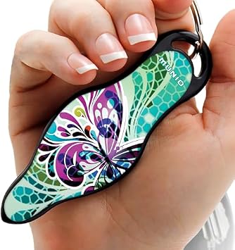 MUNIO Self Defense Keychain Bundle Non-Lethal, TSA Approved Personal Safety Keychain Set in Butterfly' & 'Butterfly Glass' Designs Made in USA