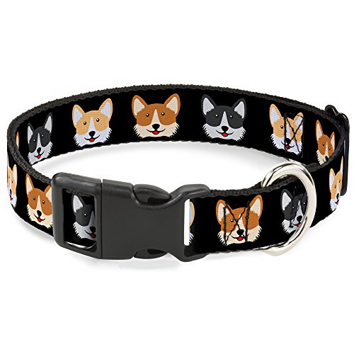 Collar Corgi 3 Faces de 2,5 cm de ancho con clip de plástico negro ultraligero 2