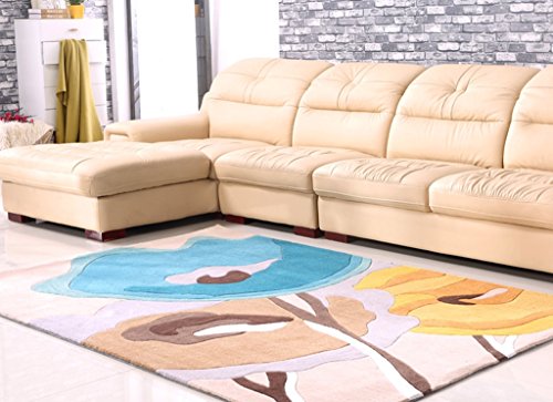 LJJOZ Dormitorio de la Alfombra Junto a la Cama Espejo Pastoral de Estilo japonés, Cuadrada, Sala de Estar, Mesa de Centro, Mesa de Lana, Sala de Estar, Alfombra IKEA