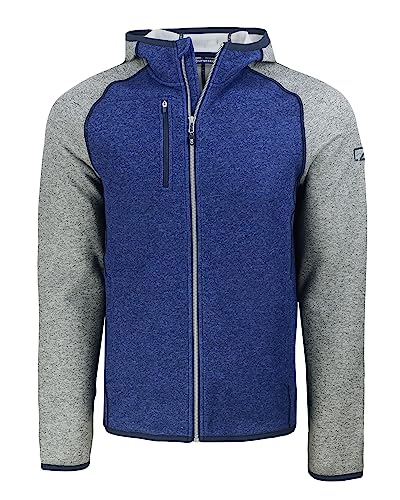 Cutter & Buck Veste à capuche zippée Mainsail pour homme en polaire premium tricotée