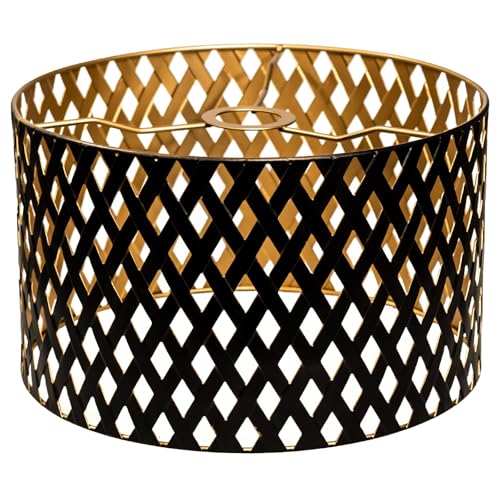 Osasy Abats-jour en métal or noir, Créative Abat-jour 30 cm, pour Lampe sur Pied, Suspension ou Lampadaire chambre bureau