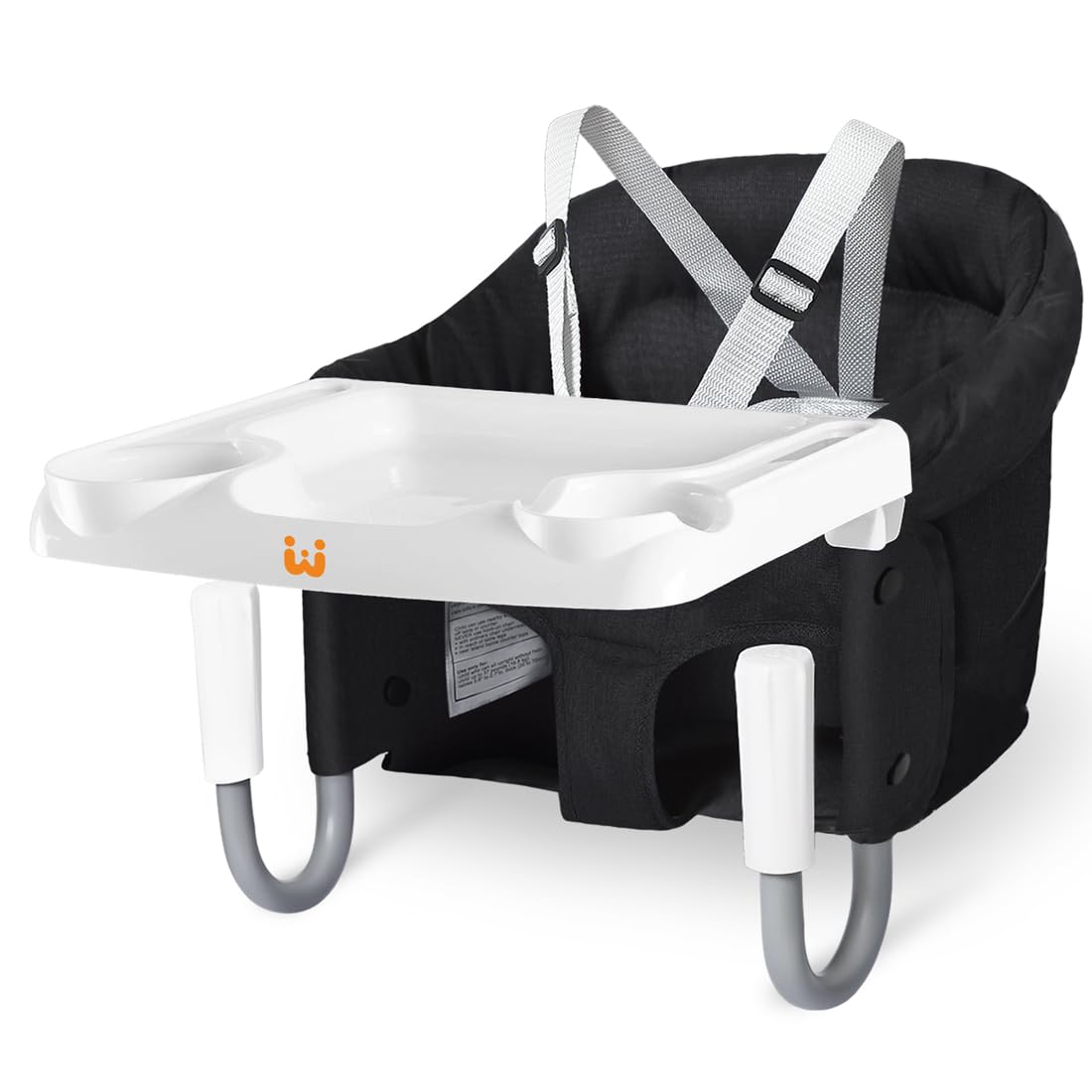 MTWML Hook On High Chair with Tray,Portable Baby High Chair that Attaches to Table,Clip On Fast Table Seat for Babies and Toddlers.Baby Feeding Seat for Dining Tables and Counter(Pure-Black)