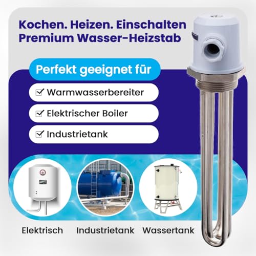 THERMIS Heizstab 7500W (3x400V) G6/4\ IP 54 Heizelement zum Erhitzen von Flüssigkeiten (Erhitzen von Wasser und ähnlichen Flüssigkeiten) Heizpatrone für Heizgeräte, Elektrokessel