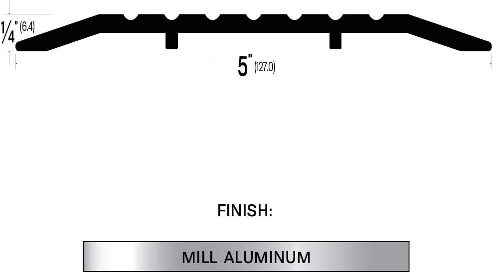 5'' Wide x 1/4'' High - Fire Rated/ADA approved/Mill Aluminum Door Threshold/Saddle (3545) in (48''), FH (Flathead) Screw #10 x 1/2'' supplied