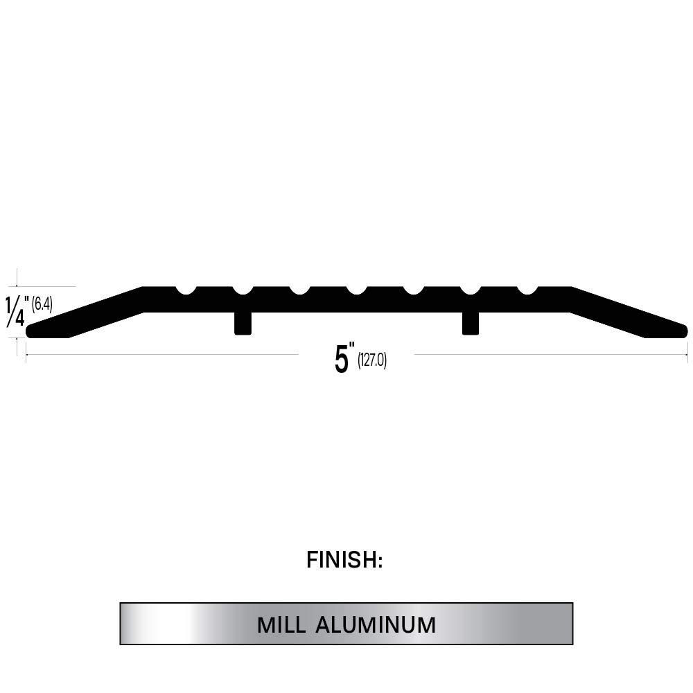 5'' Wide x 1/4'' High - Fire Rated/ADA approved/Mill Aluminum Door Threshold/Saddle (3545) in (72''), FH (Flathead) Screw #10 x 1/2'' supplied