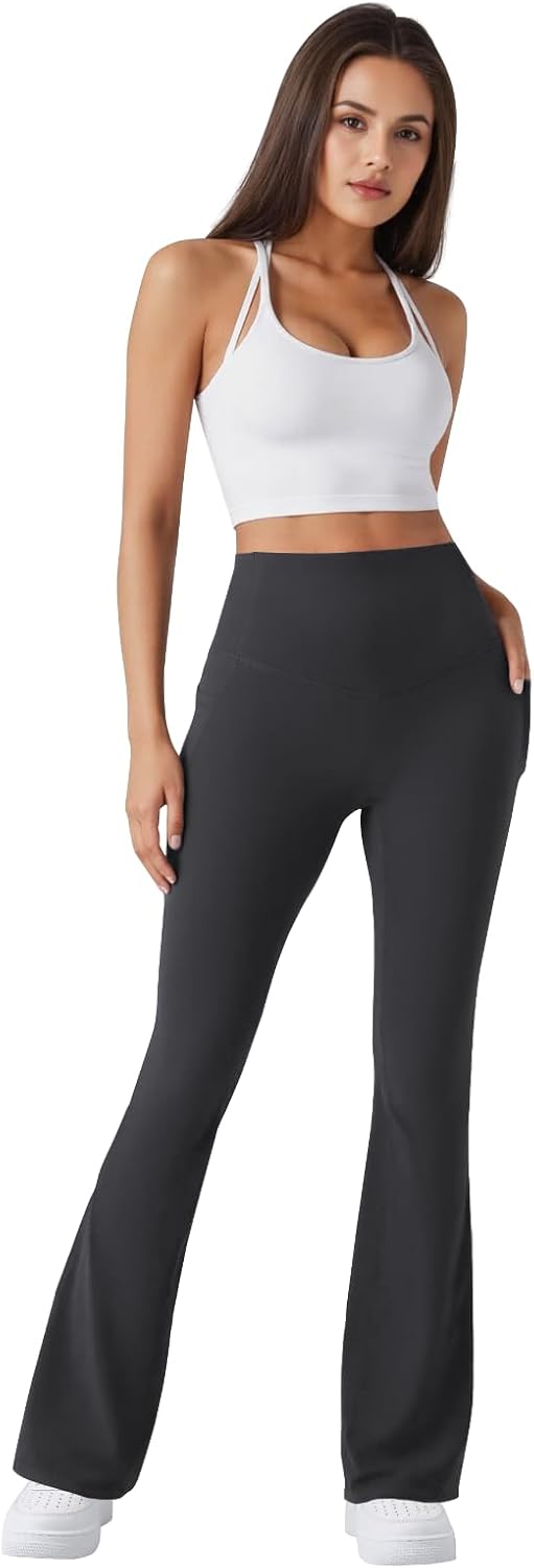 TOPYOGAS Women's Bootcut Yoga Pants High Waist Tummy Control Flare Leggings Workout Bottoms with Pockets - Image 4