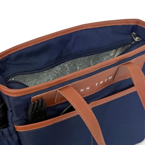 Image of TANN TRIM Blue Insulated Lunch Bag, Reusable and Washable, Office Lunch Bag for Men and Women, Eco-Friendly (Blue)