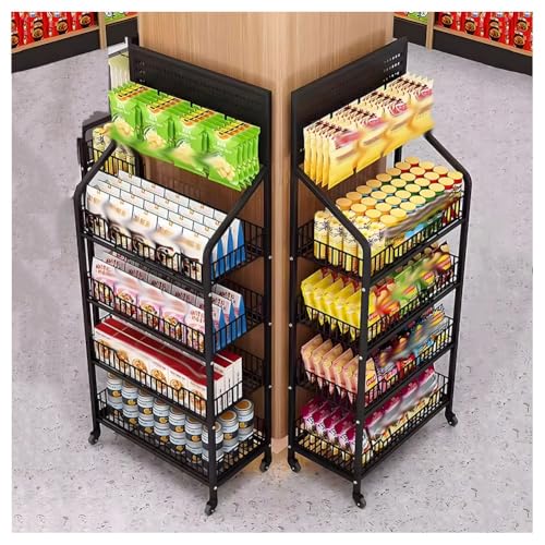 Support d'étagère de rangement mobile en métal pour snacks et fruits