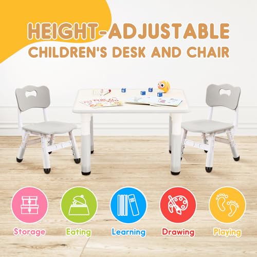 Kids-Table-and-Chair-Set-Adjustable-Kids-Table-Toddler-Non-Slip-Table-LegsOrganizer-Graffiti-Desktop-Suitable-for-Kids-Table-and-Chairs-Ages-3-12 Kids Table and Chair Set Adjustable Kids Table Toddler Non Slip Table LegsOrganizer Graffiti Desktop Suitable for Kids Table and Chairs Ages 3 12