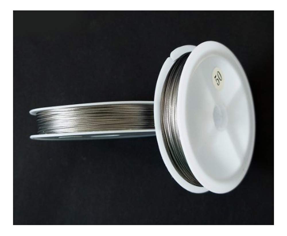 Main® Fein Bead Craft Icy Argent Doigts Friendly Plastic Fil Revêtu Lot De 2 Rouleaux, Icy Silver, 0.3mm