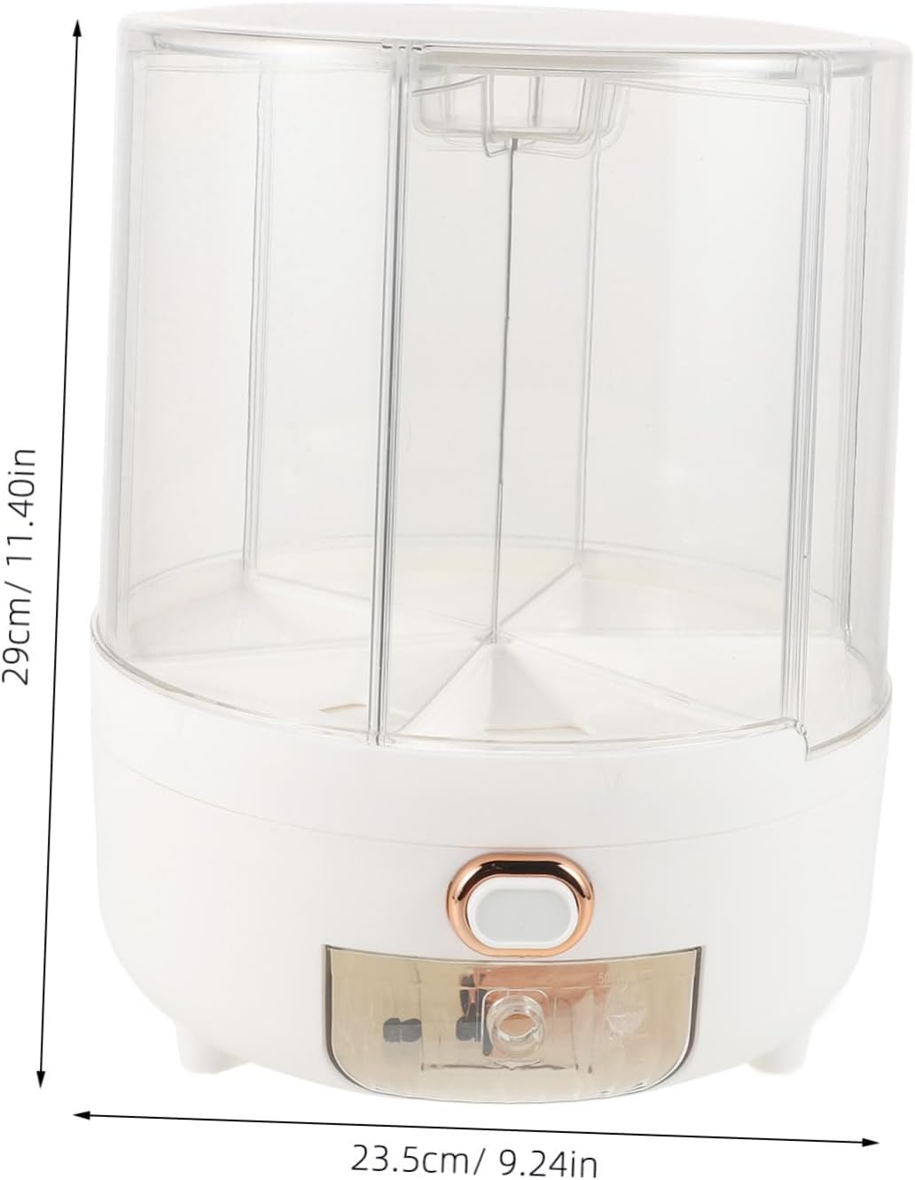 Rotating Rice Dispenser Airtight Bean Grain Storage Container with Six Compartments for Kitchen Organization Transparent Body for Monitoring for Rice Beans and More