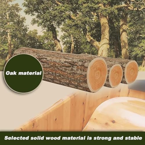 TT-YEC Freistehende Badewanne Aus Natureiche, Tragbare Holzbadewanne Mit Handläufen Und Kopfstütze, Warmwasserbadewanne, Massivholzbadewanne Mit Hocker, Sauna-Spa-Badewanne,L160cm – Bild 6