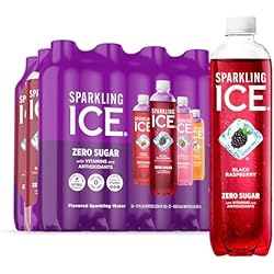 1 of Sparkling Ice Purple Variety Pack, Flavored Water, Zero Sugar, with Vitamins and Antioxidants, 17 fl oz, 12 count (Black Raspberry, Cherry Limeade, Orange Mango, Kiwi Strawberry)