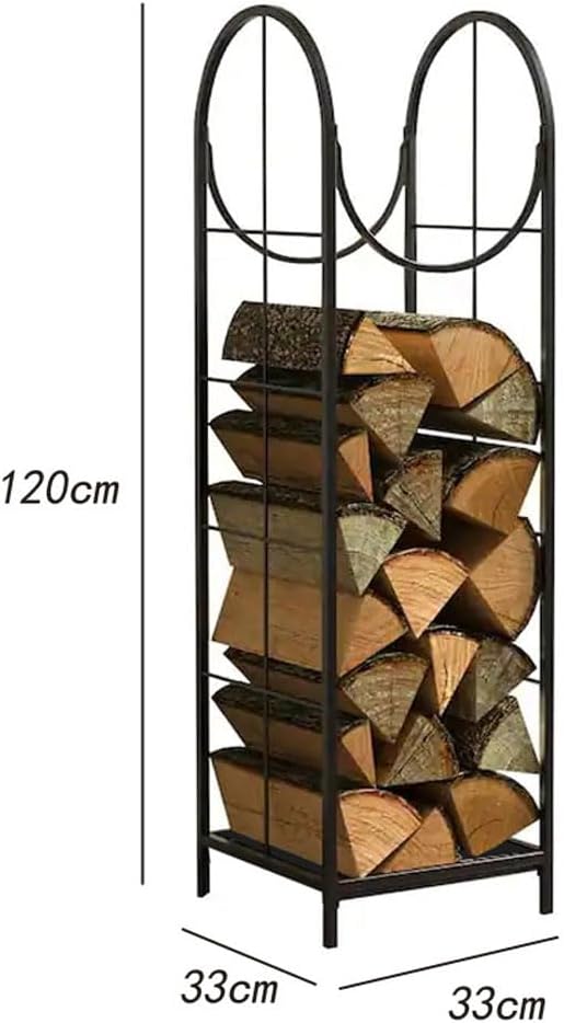 Firewood Holder Firewood Rack Outdoor Wrought Iron Wood Holders Firewood Storage Rack for Patio Deck Metal Log Holder Wood Log Store
