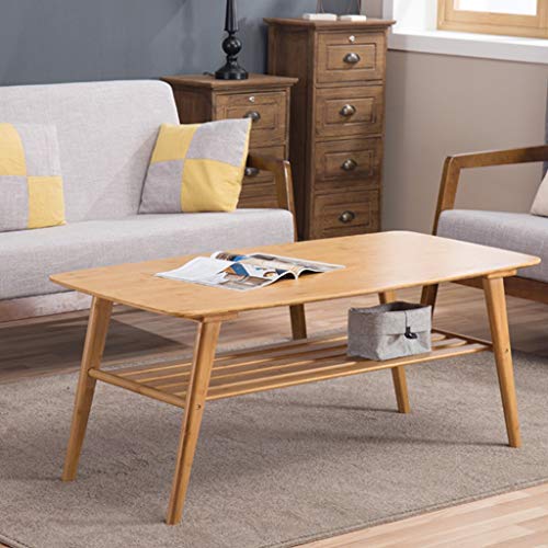 Table basse de rangement en bambou 100cm pour petite table à thé de salon - 3