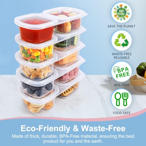 Caperci 5-Pack 8oz 2 Compartment Snack Containers with Lids, Clear by Caperci - Used condition - Image 3