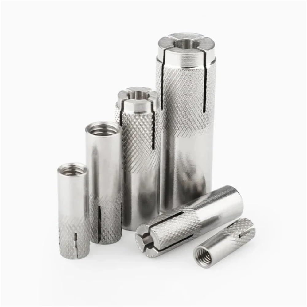 Anclaje de expansión de inserción de acero inoxidable 316 M6 M8 M10 M12 Tornillo de expansión Tornillo superior Expansión Expansión Expansión Expansión Expansión Anclaje plano(5pcs,M12)