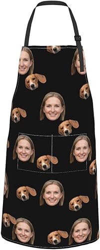 Miniatura 41 de Delantal personalizado para hombres y mujeres, delantal ajustable unisex con bolsillos, delantales personalizados para cocinero y chef Cocina