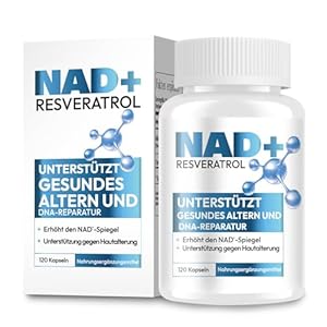 NAD+ Supplement, Resveratrol Ergänzung für Verbesserte Absorption, Unterstützt Die Zellenergie Und- Reparatur, Frauen Und MäNner, 120 Softgel Capsules