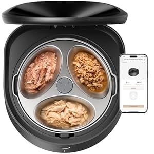 PETLIBRO Automatic Cat Feeder Wet Food with Stainless Steel Bowl, Refrigerated Auto Cat Feeder with Semiconductor Cooling, 3 Fresh Meals for 3 Days, App-Controlled Pet Food Dispenser, Easy to Clean