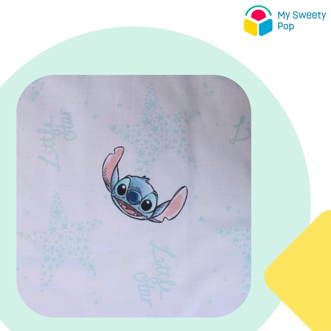 My sweety pop - Parure de lit pour bébé Stitch- 2 Pieces - Enfant - Housse de Couette - Réversible - 100 x 135 - Taie d'oreiller - 40 x 60 cm Literie - 100% Coton