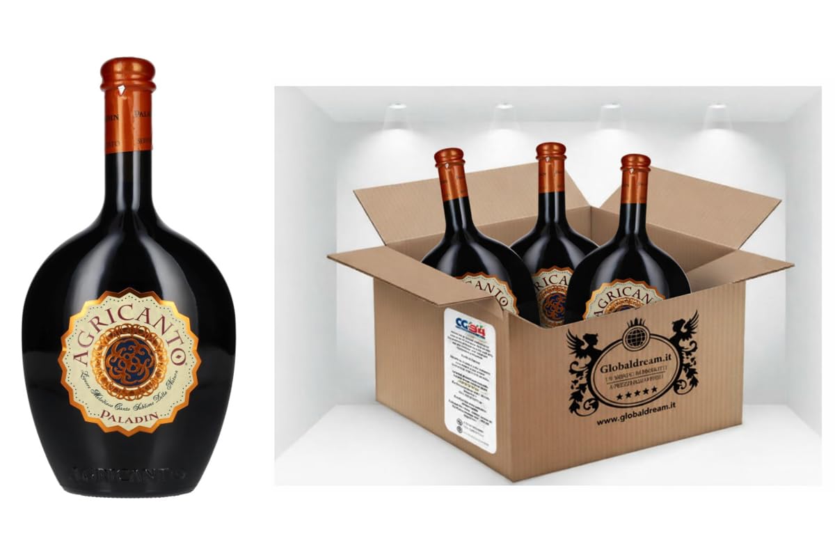 CG94 - Agricanto Paladin – Liquore a Base di Vino Raboso – 3 Bottiglie da 700 ml – Aromi di Ciliegia e Mandorla | Confezione Global Dream