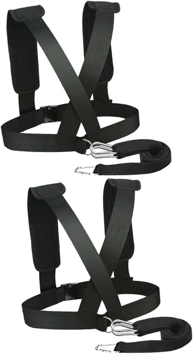 2pcs Resistance Running Belts with Padded Shoulder Straps Metal Buckles Fitness Training Bands for Strength and Speed Enhancement Outdoor Sled Pulling